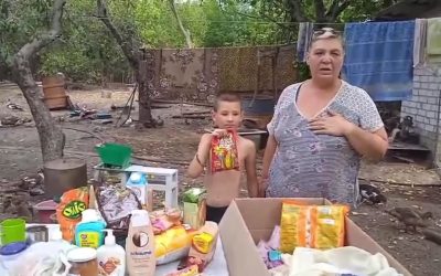 Natalia from Mirnograd and her son Nikita