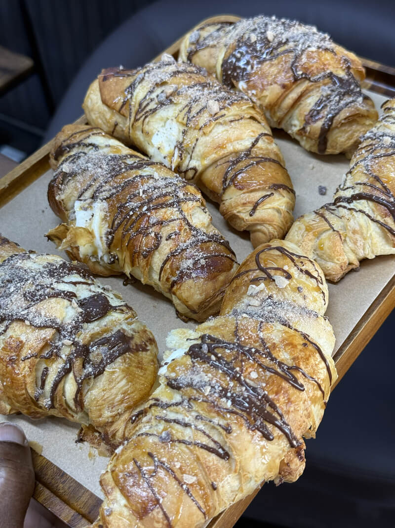 Chocolate croissants from Kind House Ukraine Bakery in Amarillo, TX.