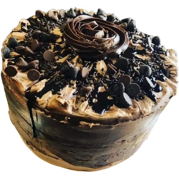 A German chocolate cake from Kind House Ukraine Bakery.