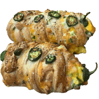 Hot jalapeño cheese bread from Kind House Ukraine Bakery.