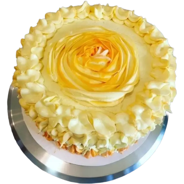 A lemon cake from Kind House Ukraine Bakery.