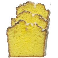 Three slices of lemon pound cake from KHUB.