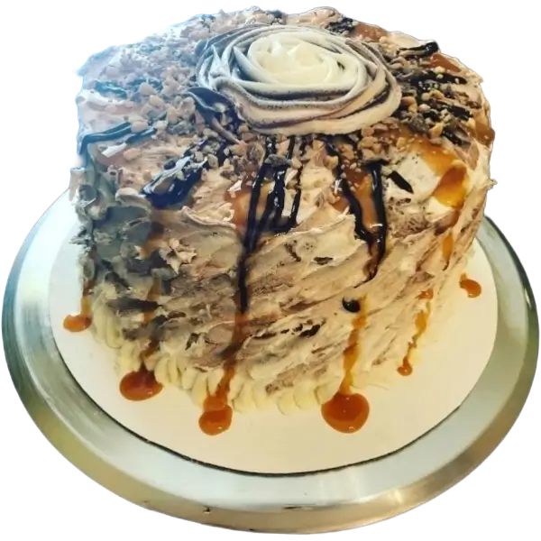 A lemon blueberry cake from Kind House Ukraine Bakery.