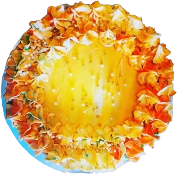 An orange cake from Kind House Ukraine Bakery.
